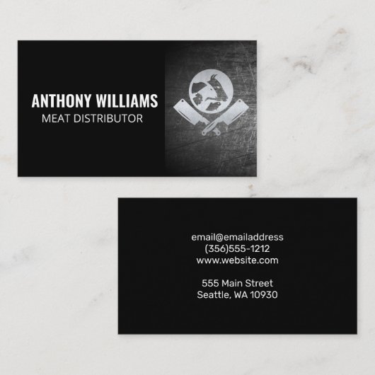 Koch-Butcher-Knife-Logo für Tiere Visitenkarte (Vorne/Hinten)