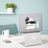 Koch Cat Blue Aufkleber (Laptop auf Schreibtisch)