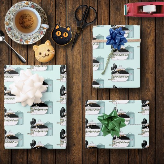 Koch Cat Blue Geschenkpapier Set