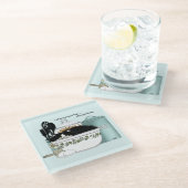 Koch Cat Blue Glasuntersetzer (Schrägansicht)