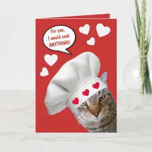 Koch Cat Funny Valentine's Day Feiertagskarte