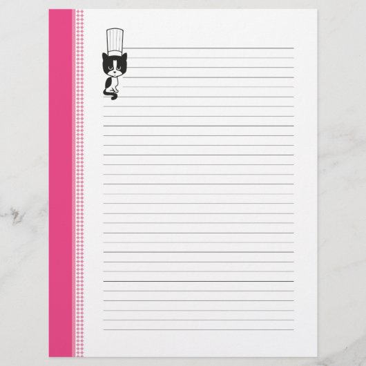 Koch Cat Lined Rezept-Seiten (Vorderseite)