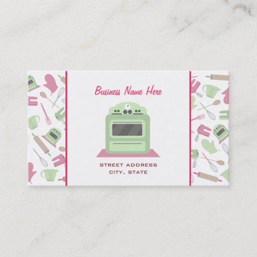 Koch Caterer Business Card - Küchenmuster Visitenkarte (Vorderseite)