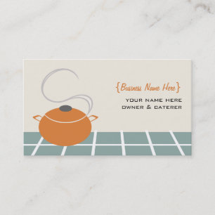 Koch / Caterer Business Card - Orange Cooking Pot Visitenkarte