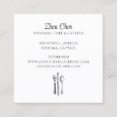 Koch Caterer Business Card Quadratische Visitenkarte (Rückseite)