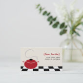 Koch / Caterer Business Card - Red Cooking Pot Visitenkarte (Stehend Vorderseite)