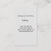 Koch Caterer Custom Grau Whisk Bakery Visitenkarte (Rückseite)
