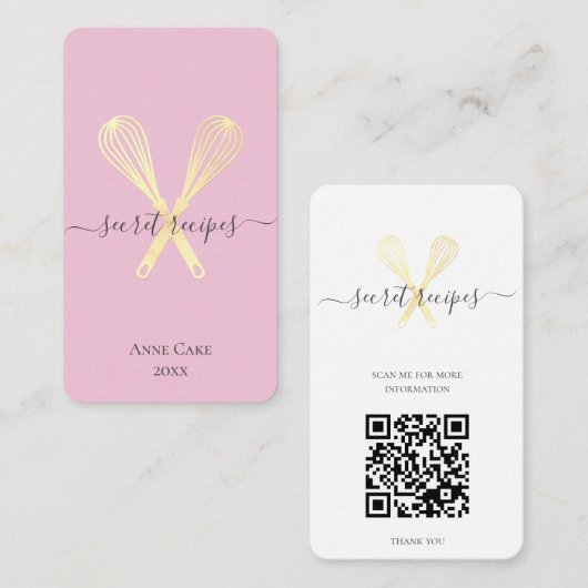 Koch Caterer Editable Qr-Code Visitenkarte (Vorne/Hinten)