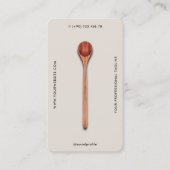 Koch Caterer Holzlöffel Sand Minimal Visitenkarte (Vorderseite)
