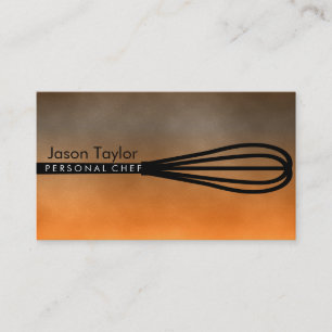 Koch Catering Bäckerei Whisk Orange Wolken Visitenkarte