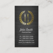 Koch Catering Classy Wood Gold Logo Visitenkarte (Vorderseite)