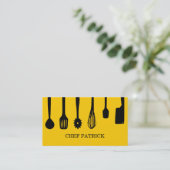 Koch Catering Food Restaurant Business Card Visitenkarte (Stehend Vorderseite)