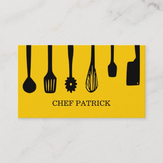 Koch Catering Food Restaurant Business Card Visitenkarte (Vorderseite)