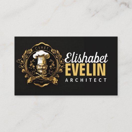 Koch Catering Gold Modernes Black Capung657 Visitenkarte (Vorderseite)