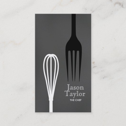 Koch Catering Restaurant Bake Fork Visitenkarte (Vorderseite)
