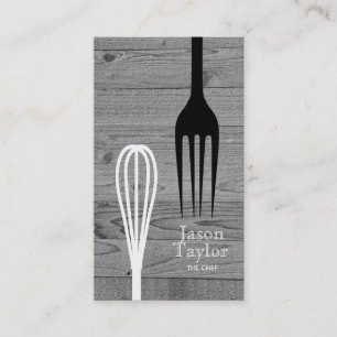 Koch Catering Restaurant Bake Fork Whisk Graues Ho Visitenkarte