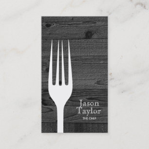 Koch Catering Restaurant Food Gabel Logo Schwarzes Visitenkarte