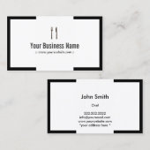 Koch Catering Restaurant Moderne Grenze Visitenkarte (Vorne/Hinten)