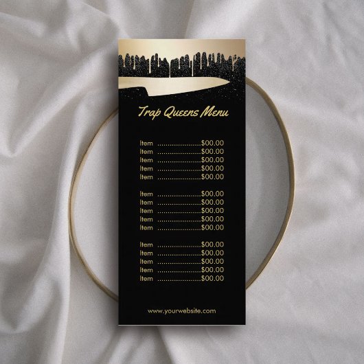 Koch Catering Restaurant Modernes Black & Gold Men Werbekarte