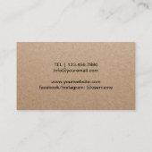 Koch Catering Vintages Gemüse Rustikale Kraft Visitenkarte (Rückseite)