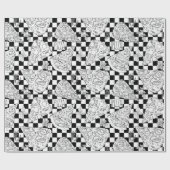 Koch Checkerboard Schwarz-weiß Pizza Muster Geschenkpapier (Flach)