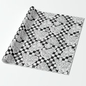 Koch Checkerboard Schwarz-weiß Pizza Muster Geschenkpapier (Ungerollt)