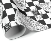 Koch Checkerboard Schwarz-weiß Pizza Muster Geschenkpapier (Rolleneckpunkt)