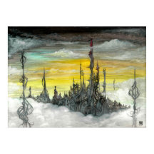 Koch City Oil auf Gesso Board von Toby Mikle