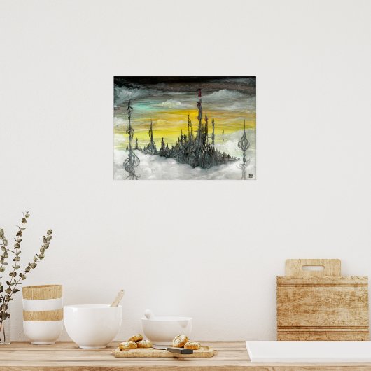 Koch City Oil auf Gesso Board von Toby Mikle Poster (Küche)