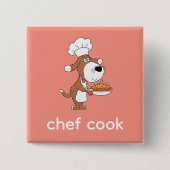 Koch Cook Niedlich Funny Doppy Welpe Cartoon Button (Vorderseite)