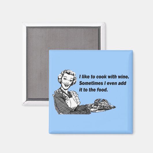 Koch & Cook Spaß - Kochen mit Wein Magnet (Vorderseite/Rückseite)