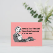 Koch & Cook Spaß - Kochen mit Wein Postkarte (Stehend Vorderseite)