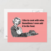 Koch & Cook Spaß - Kochen mit Wein Postkarte (Vorne/Hinten)
