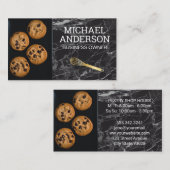 Koch | Cookies | Whisky | Schwarzer Marmor Visitenkarte (Vorne/Hinten)
