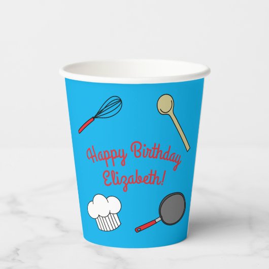 Koch Cooking Kindergeburtstag Party Pappbecher (Rückseite)