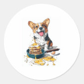 Koch Corgi - Funny Cooking Dog Runder Aufkleber (Vorderseite)