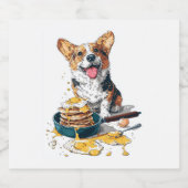 Koch Corgi - Funny Cooking Dog Schaumweinetikett (Einzelnes Label)