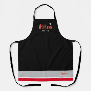 Koch Cuisine Black Schürze mit ihrem Namen