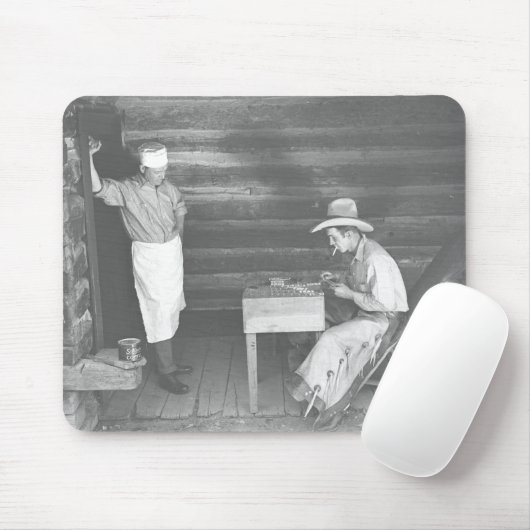 Koch, der einen Cowboy aufpasst, Karten 2 zu Mousepad (Mit Mouse)