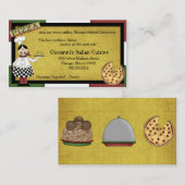 Koch, der heiße Pizza dient Visitenkarte (Vorne/Hinten)