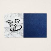 Koch, der Lebensmittel serviert | Blauledermarmor (Rückseite)