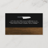 Koch, der Lebensmittel serviert | Holzschnitt Visitenkarte (Rückseite)