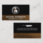 Koch, der Lebensmittel serviert | Holzschnitt Visitenkarte (Vorne/Hinten)