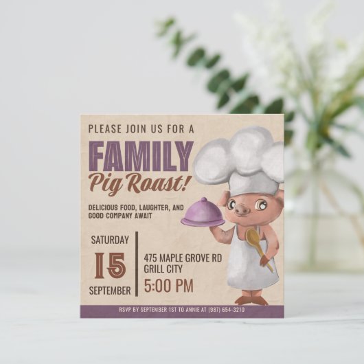 Koch der Roastgrube Einladung (Stehend Vorderseite)