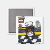 Koch der schwarzen Dackel Magnet (Vorderseite/Rückseite)