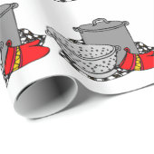 Koch, der Topf-Geschenk-Verpackungs-Papier kocht Geschenkpapier (Rolleneckpunkt)