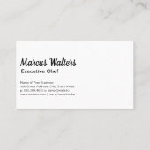 Koch des Logos für Küchengeräte Visitenkarte (Rückseite)