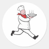 Koch, die Lebensmittelaufkleber tragen Runder Aufkleber (Vorderseite)