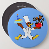 Koch Ducky Kazoo Blue Cartoon Button (Vorne & Hinten)