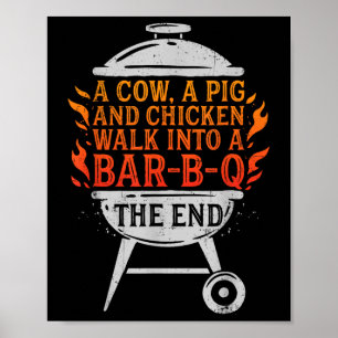 Koch eine Kuh, ein Schwein und ein Huhn gehen in e Poster